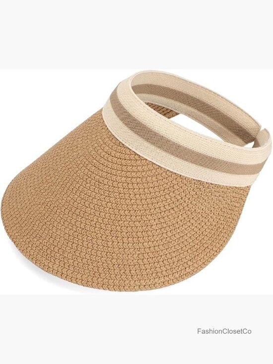 Widen Brim Straw Sun Hat Visor Bowknot Adjustable Beach Hat main image 5